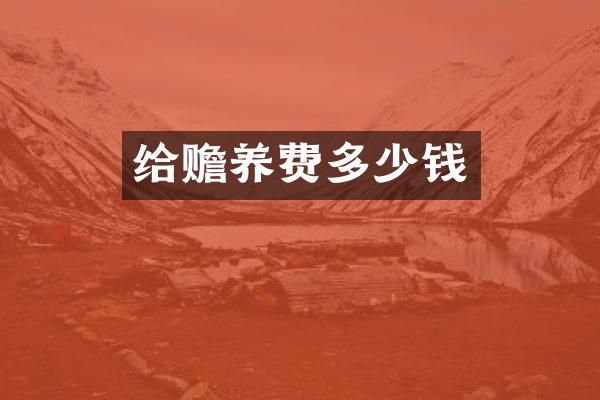 给赡养费多少钱