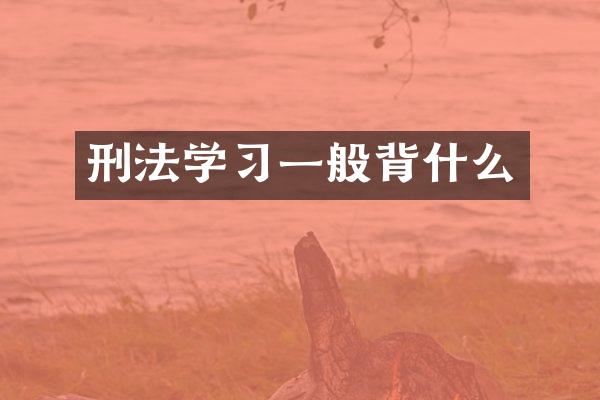 刑法学习一般背什么