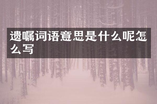 遗嘱词语意思是什么呢怎么写