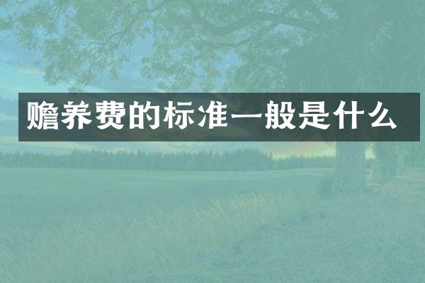 赡养费的标准一般是什么