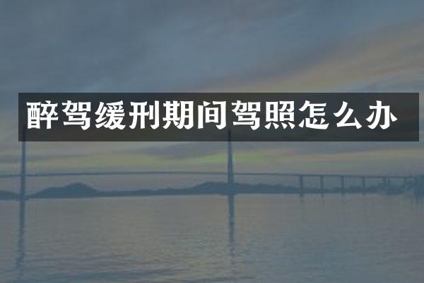 醉驾缓刑期间驾照怎么办