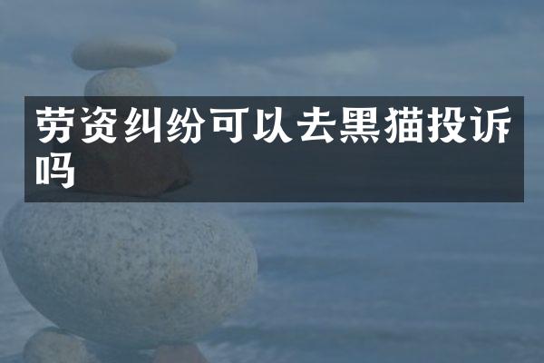 劳资纠纷可以去黑猫投诉吗