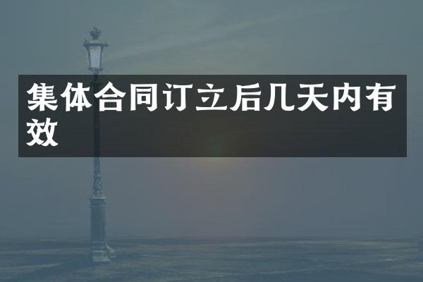 集体合同订立后几天内有效