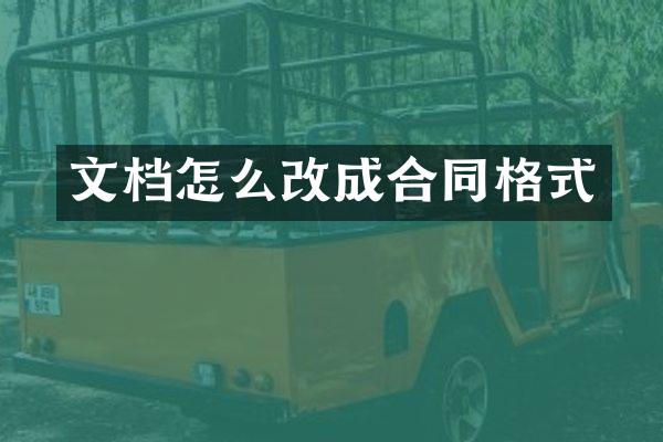 文档怎么改成合同格式
