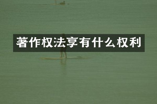 著作权法享有什么权利