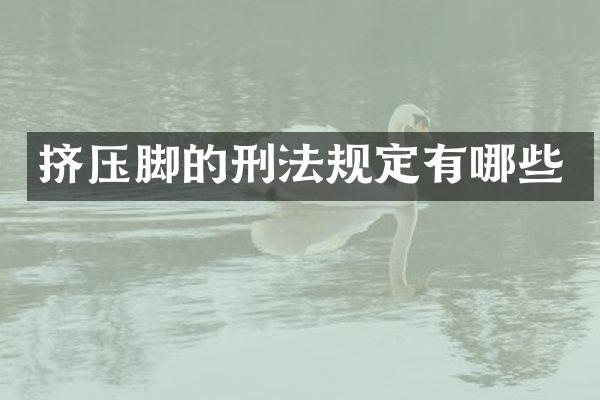 挤压脚的刑法规定有哪些