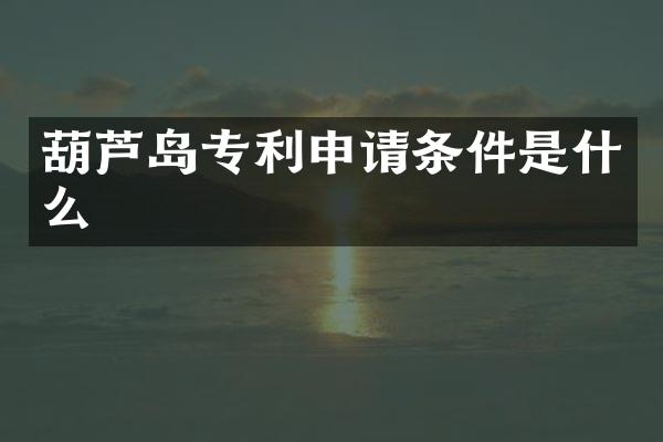 葫芦岛专利申请条件是什么