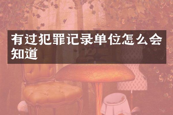 有过犯罪记录单位怎么会知道