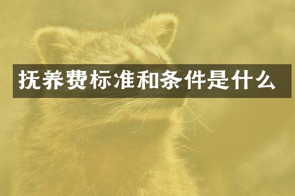 抚养费标准和条件是什么
