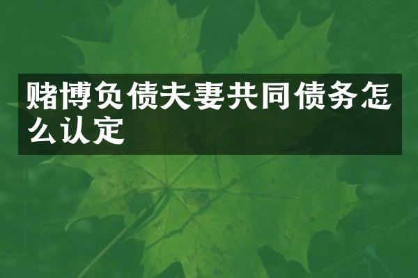 负债夫妻共同债务怎么认定
