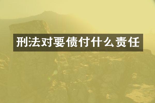 刑法对付什么责任