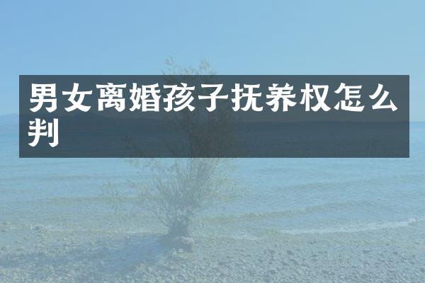 男女离婚孩子抚养权怎么判