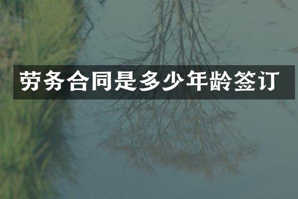 劳务合同是多少年龄签订