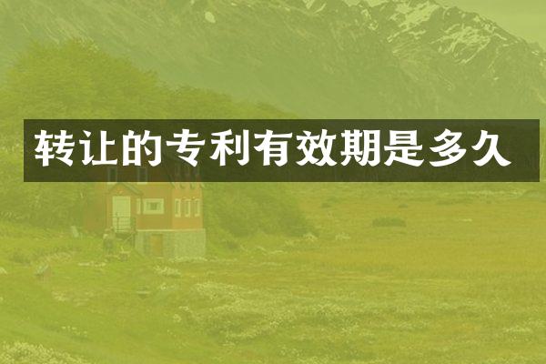 转让的专利有效期是多久
