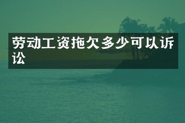 劳动工资拖欠多少可以诉讼