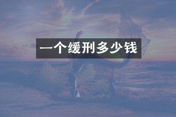 一个缓刑多少钱