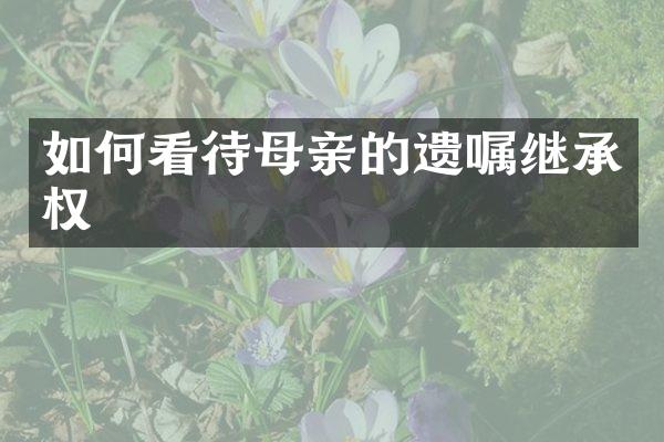 如何看待母亲的遗嘱继承权