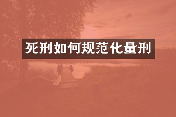死刑如何规范化量刑