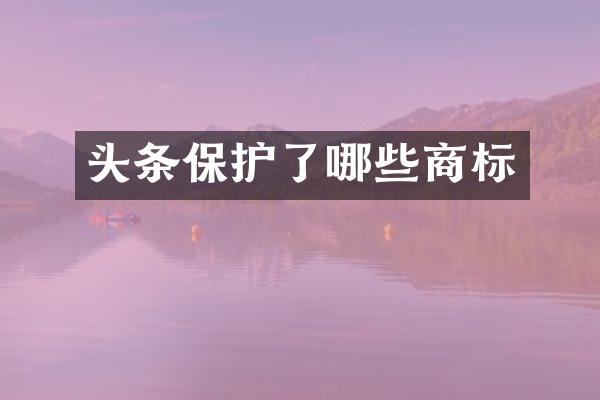 头条保护了哪些商标
