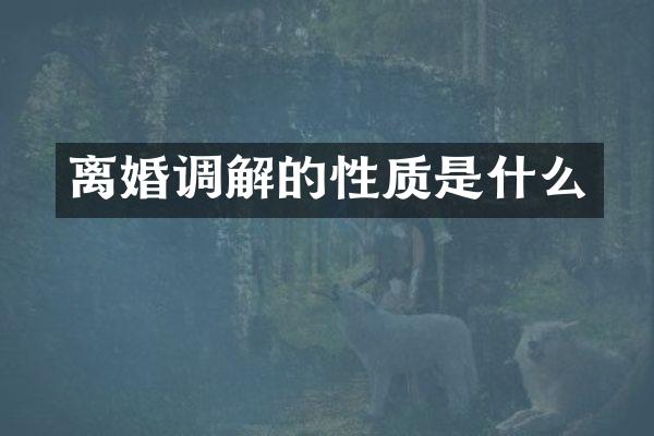 离婚调解的性质是什么