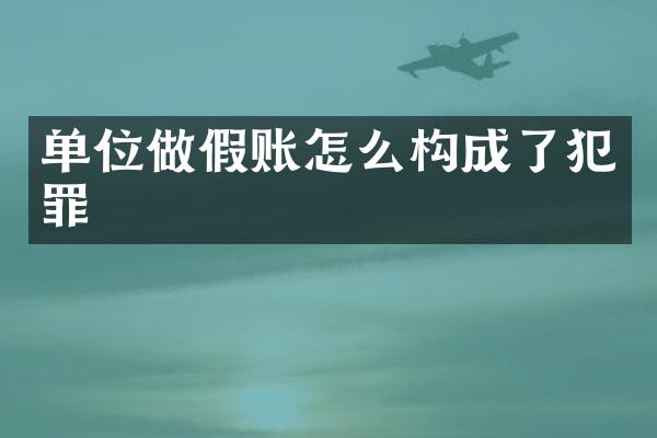 单位做假账怎么构成了犯罪