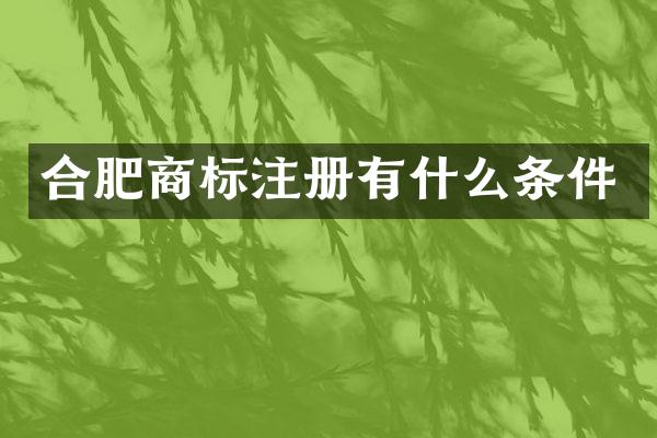 合肥商标注册有什么条件