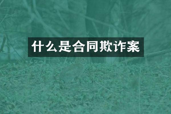 什么是合同欺诈案