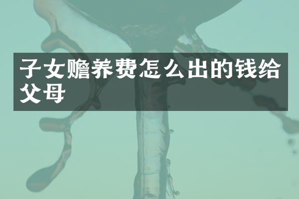 子女赡养费怎么出的钱给父母