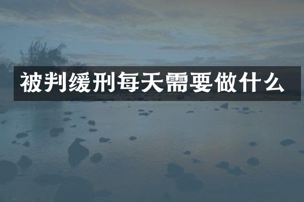 被判缓刑每天需要做什么