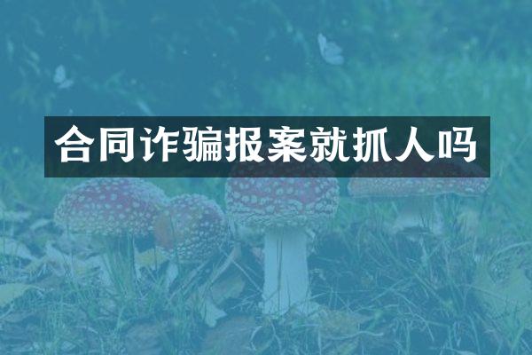 合同诈骗报案就抓人吗