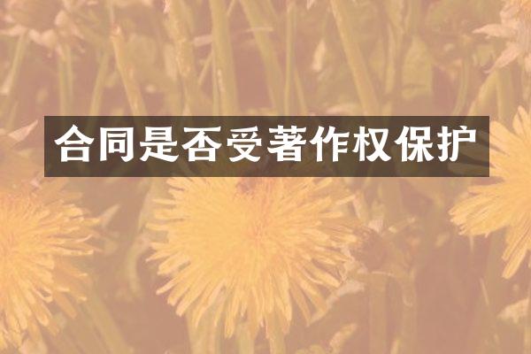 合同是否受著作权保护