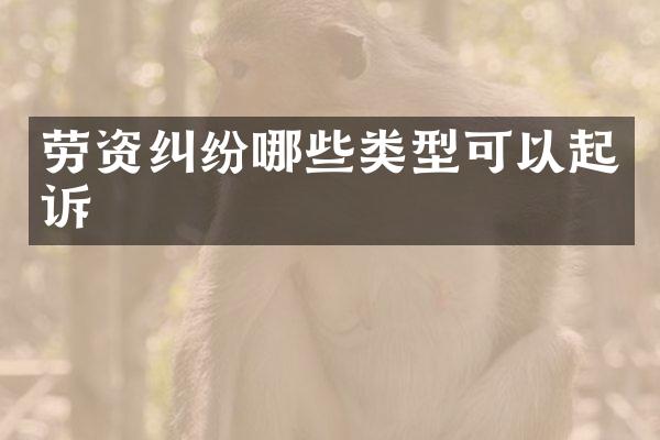 劳资纠纷哪些类型可以起诉