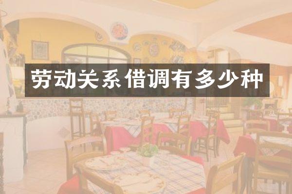 劳动关系借调有多少种