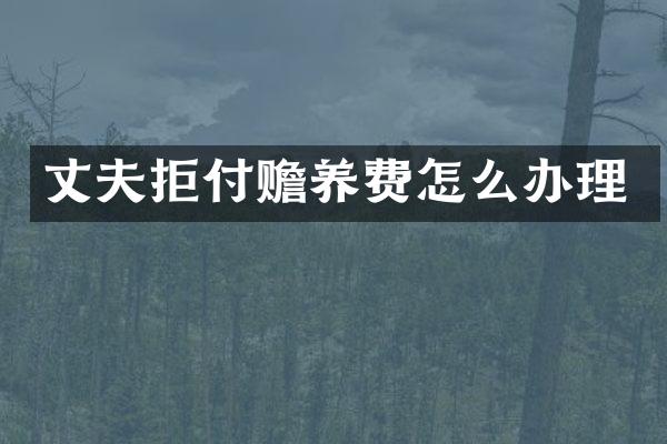 丈夫拒付赡养费怎么办理