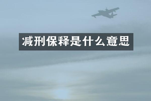 减刑保释是什么意思