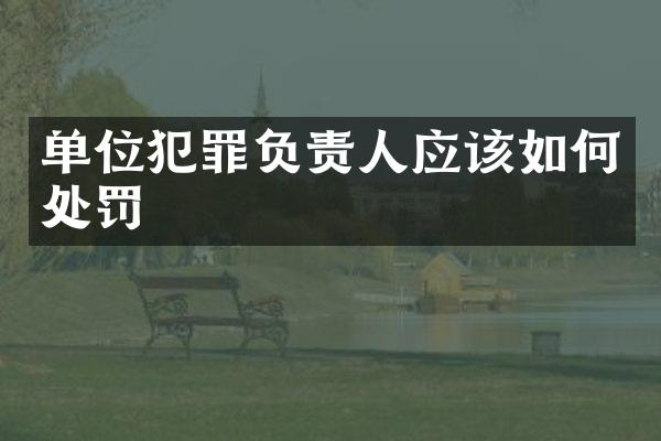 单位犯罪负责人应该如何处罚