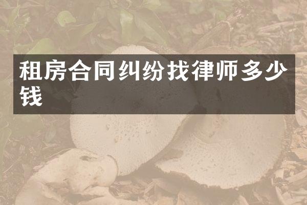 租房合同纠纷找律师多少钱