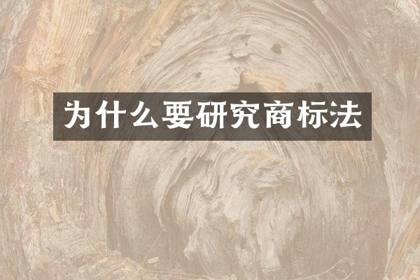 为什么要研究商标法