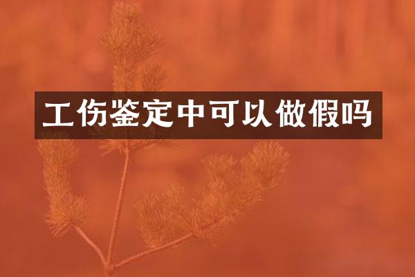 工伤鉴定中可以做假吗