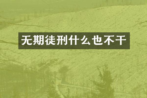无期徒刑什么也不干