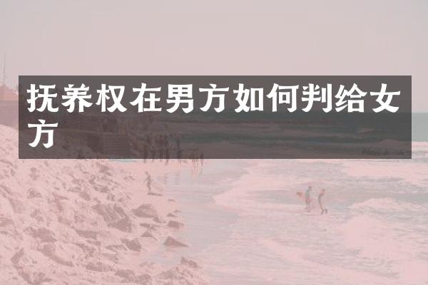 抚养权在男方如何判给女方