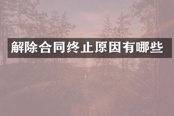 解除合同终止原因有哪些