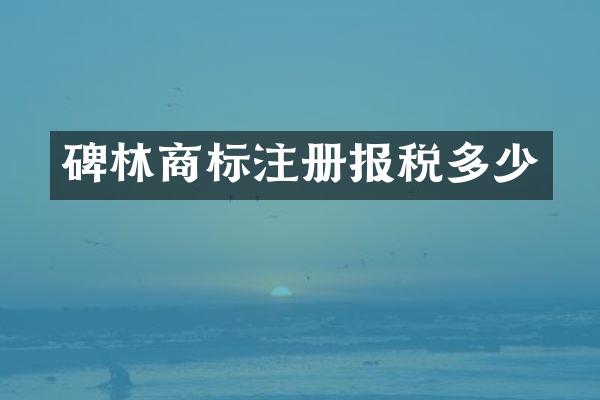 碑林商标注册报税多少