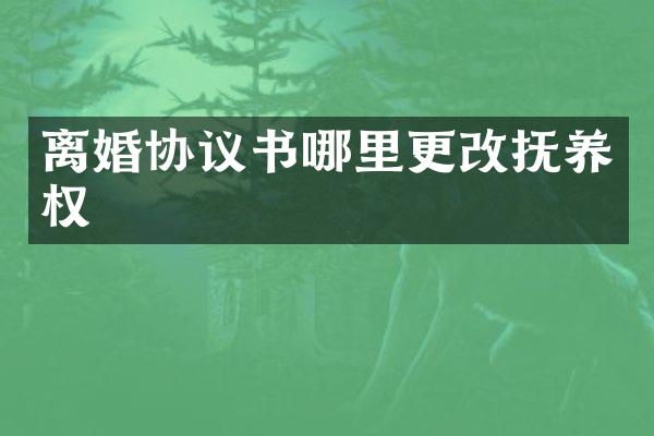 离婚协议书哪里更改抚养权