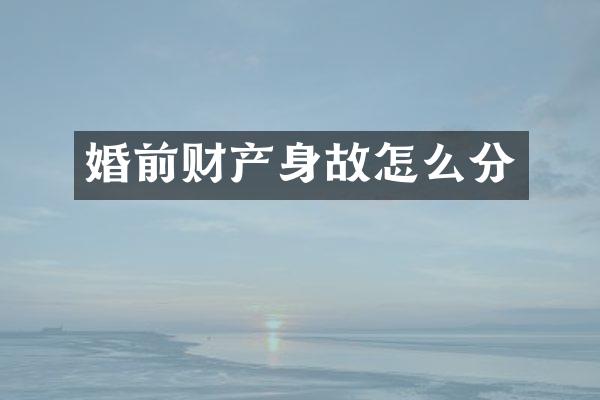 婚前财产身故怎么分