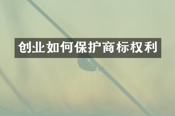 创业如何保护商标权利