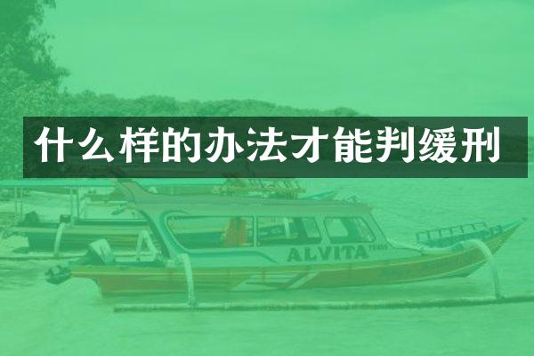 什么样的办法才能判缓刑