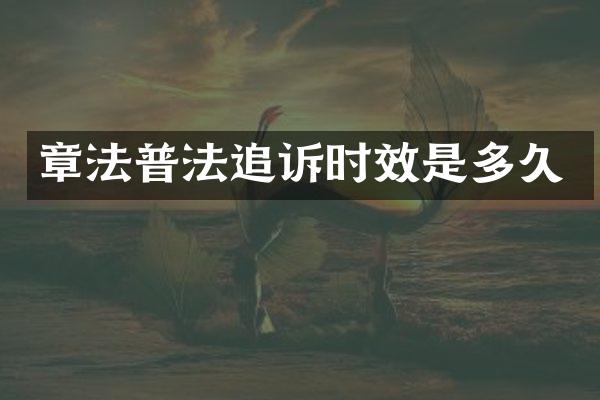 章法普法追诉时效是多久