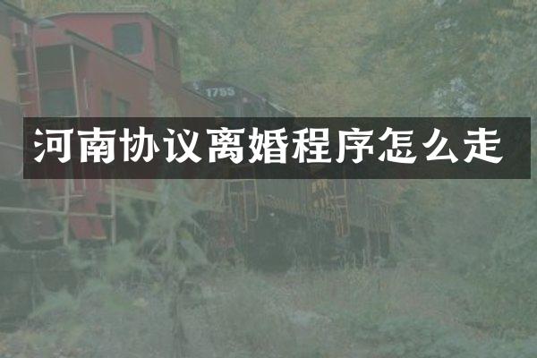河南协议离婚程序怎么走