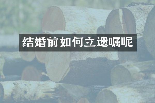 结婚前如何立遗嘱呢